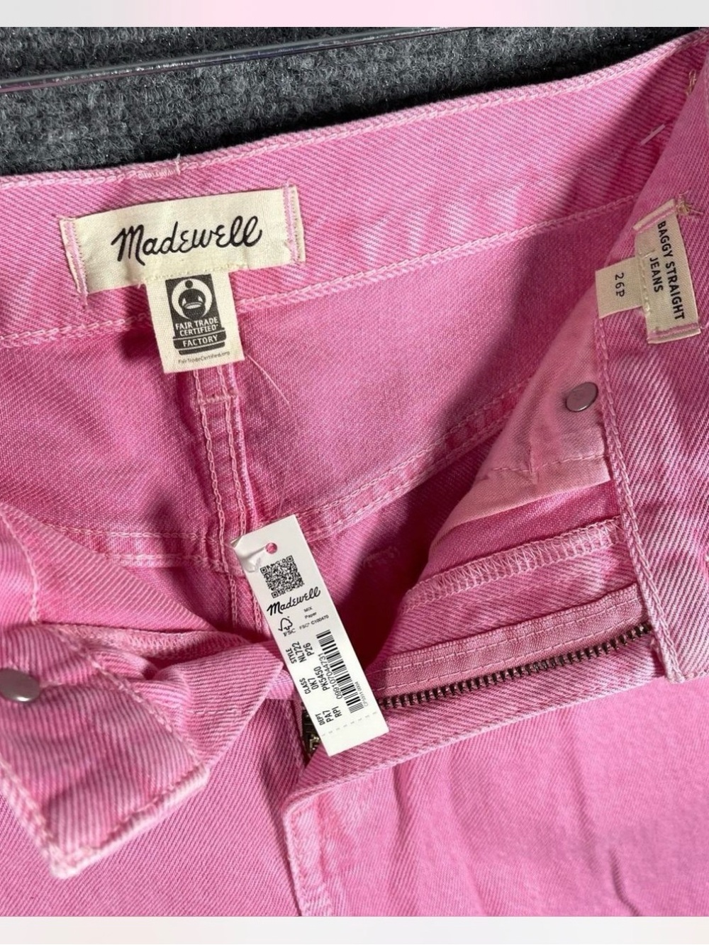 NWT Madewell Pink Straight Jeans size 26